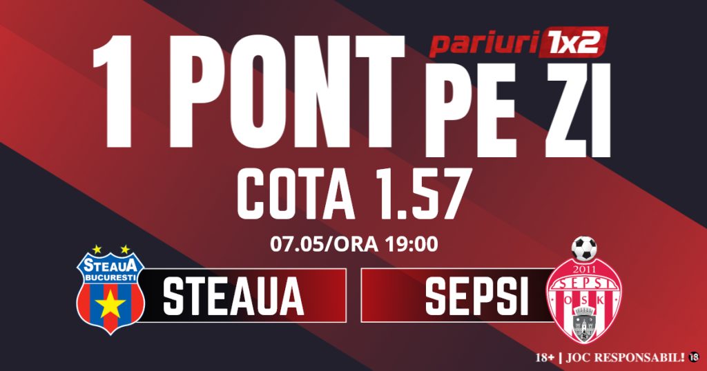 Un Pont pe Zi, 07 mai: Continuăm seria foarte bună din ultimele trei săptămâni! Astăzi Steaua – Sepsi Sf.Gheorghe