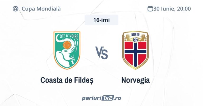 Coasta de Fildeș – Norvegia, Ponturi Pariuri Fotbal Cupa Mondială 30.06.2026 ( ora 20:00)