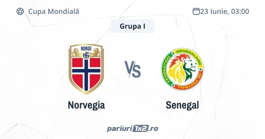 Norvegia - Senegal, Ponturi Pariuri Fotbal Cupa Mondială, 23.06.2026 (ora 03:00)