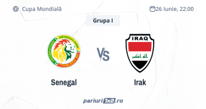 Senegal - Irak, Ponturi Pariuri Fotbal Cupa Mondială, 26.06.2026 (ora 22:00)