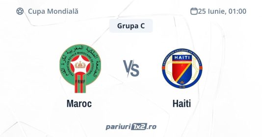 Maroc - Haiti, Ponturi Pariuri Fotbal Cupa Mondială, 25.06.2026 (ora 01:00)