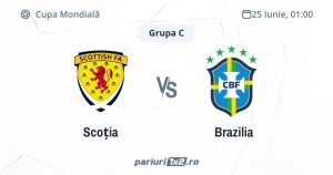 Scoția - Brazilia, Ponturi Pariuri Fotbal Cupa Mondială, 25.06.2026 (ora 01:00)