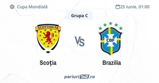 Scoția - Brazilia, Ponturi Pariuri Fotbal Cupa Mondială, 25.06.2026 (ora 01:00)