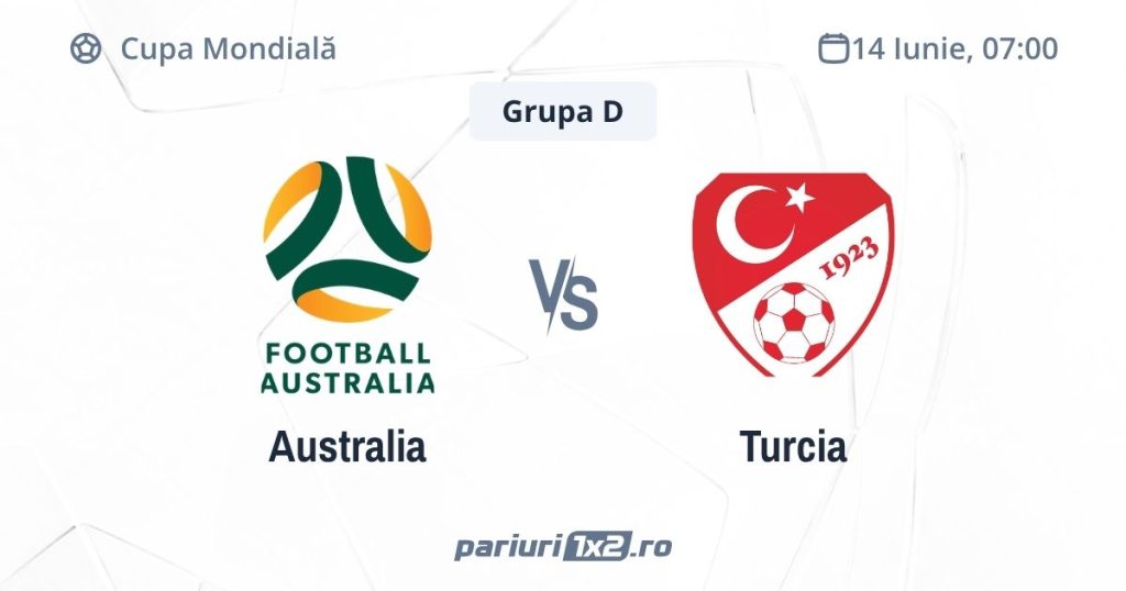 Australia – Turcia, Ponturi Pariuri Fotbal Cupa Mondială, 14.06.2026