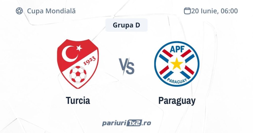 Turcia – Paraguay, Ponturi Pariuri Fotbal Cupa Mondială, 20.06.2026 (ora 06.00)