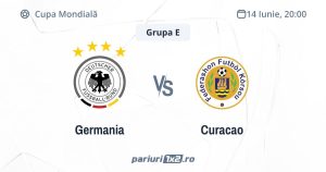 Germania - Curacao, Ponturi Pariuri Cupa Mondială, 14.06.2026