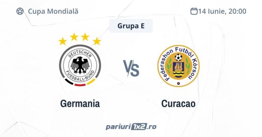 Germania - Curacao, Ponturi Pariuri Cupa Mondială, 14.06.2026
