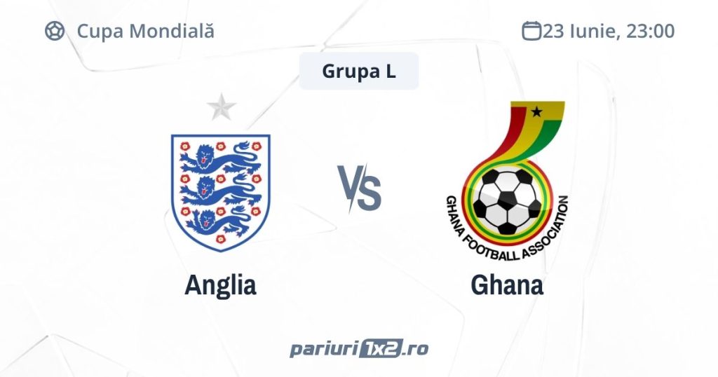 Anglia – Ghana, Ponturi Pariuri Fotbal Cupa Mondială, 23.06.2026 (ora 23.00)