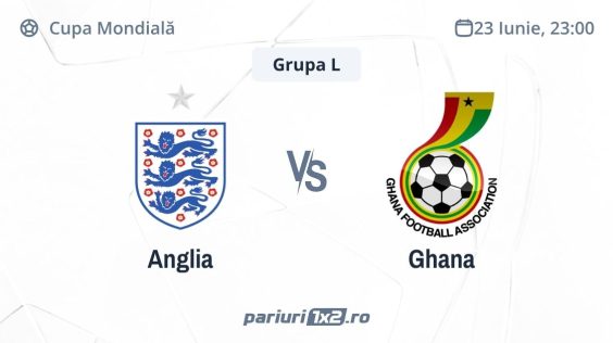Anglia – Ghana, Ponturi Pariuri Fotbal Cupa Mondială, 23.06.2026 (ora 23.00)