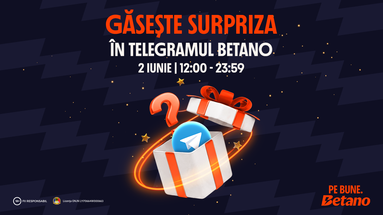 Ai o surpriză pe noul canal de Telegram Betano!