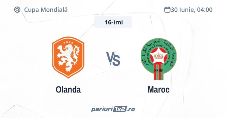 Olanda – Maroc, Ponturi Pariuri Fotbal Cupa Mondială, 30.06.2026 (ora 04:00)