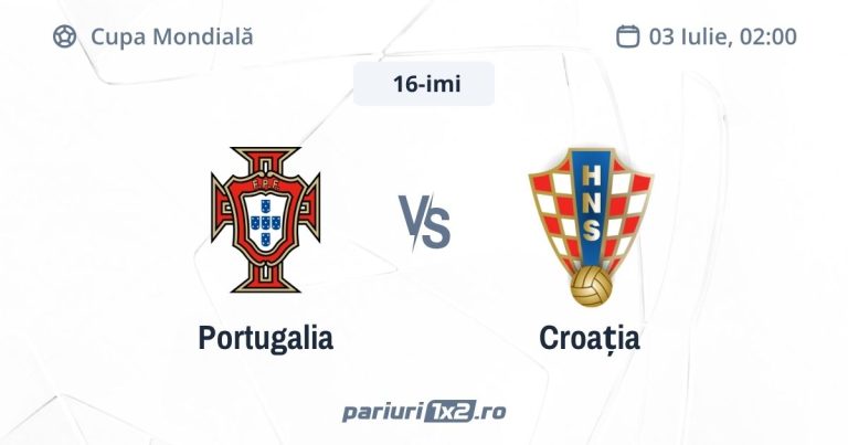 Portugalia – Croația, Ponturi Pariuri Fotbal Cupa Mondială, 03.07.2026 (ora 02:00)