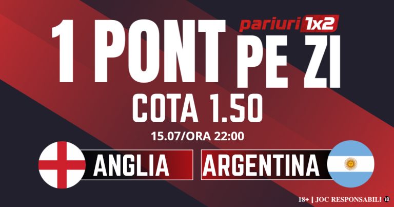 Un Pont pe Zi, 15 iulie: Nouă selecții reușite în această lună! Astăzi Anglia – Argentina