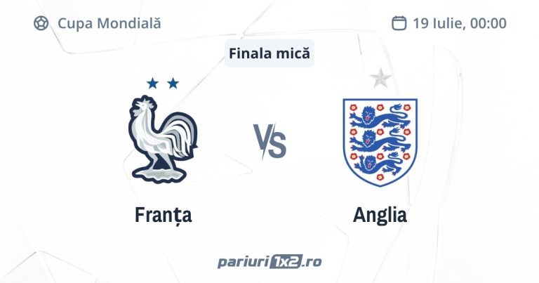 Franța – Anglia, Ponturi Pariuri Fotbal Cupa Mondială, 19.07.2026 (ora 00:00)