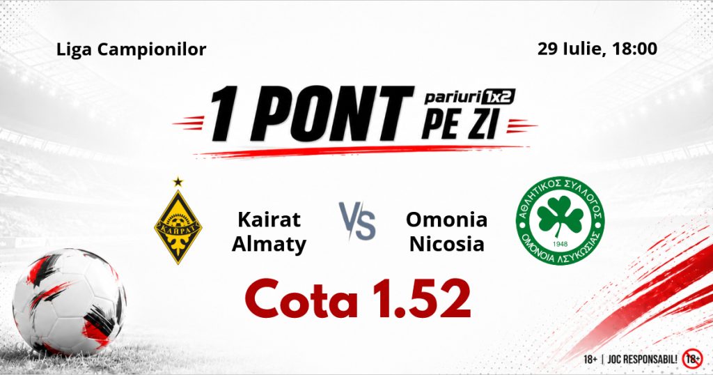 Un Pont pe Zi, 29 iulie: Selecțiile oferite în ultimele ȘAPTE zile au fost reușite! Astăzi Kairat Almaty – Omonia