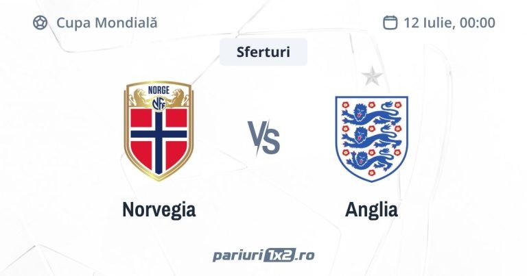 Norvegia – Anglia, Ponturi Pariuri Fotbal Cupa Mondială, 12.07.2026 ( ora 00:00)