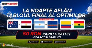 La noapte aflăm tabloul final al optimilor Cupei Mondiale. Cote de top și Pariuri Gratuite la Winmasters!