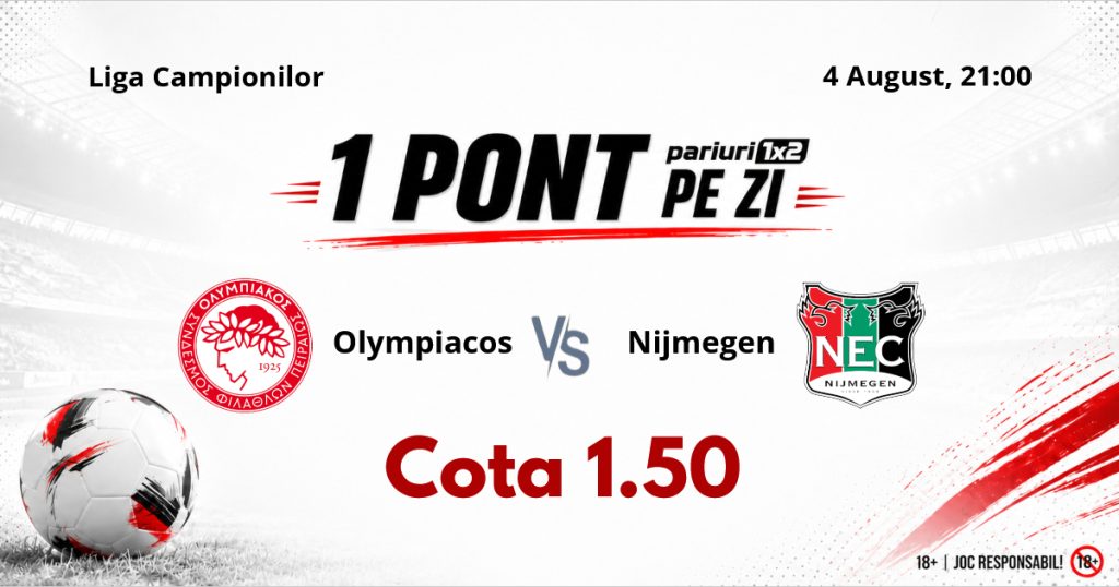Un Pont pe Zi, 04 august: Continuăm seria foarte bună în care ne aflăm! Astăzi Olympiacos – Nijmegen