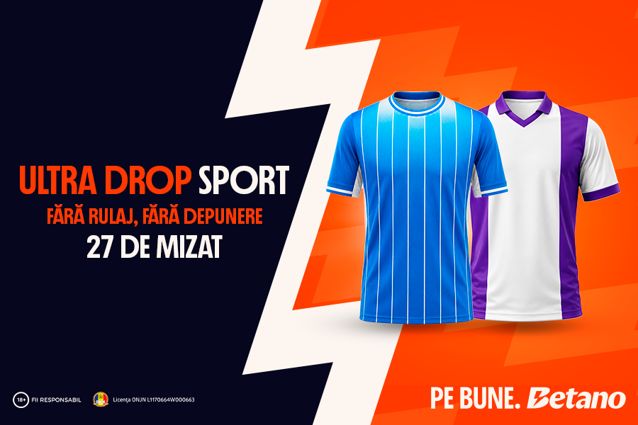 Ultra Drop pe „meciul fără egal”: 27 de lei freebet la U. Craiova – FC Argeș