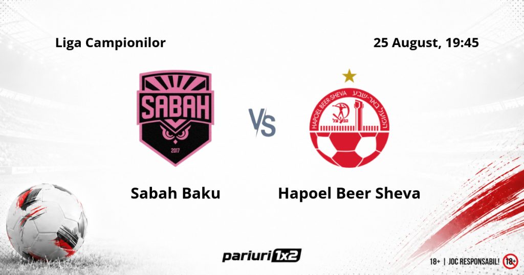 Sabah Baku – Hapoel Beer Sheva, Ponturi Pariuri Fotbal Liga Campionilor, 25.08.2026