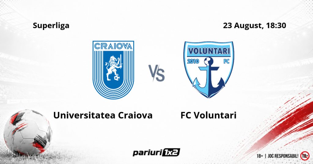 Universitatea Craiova – FC Voluntari, Ponturi Pariuri Fotbal Superliga, 23.08.2026
