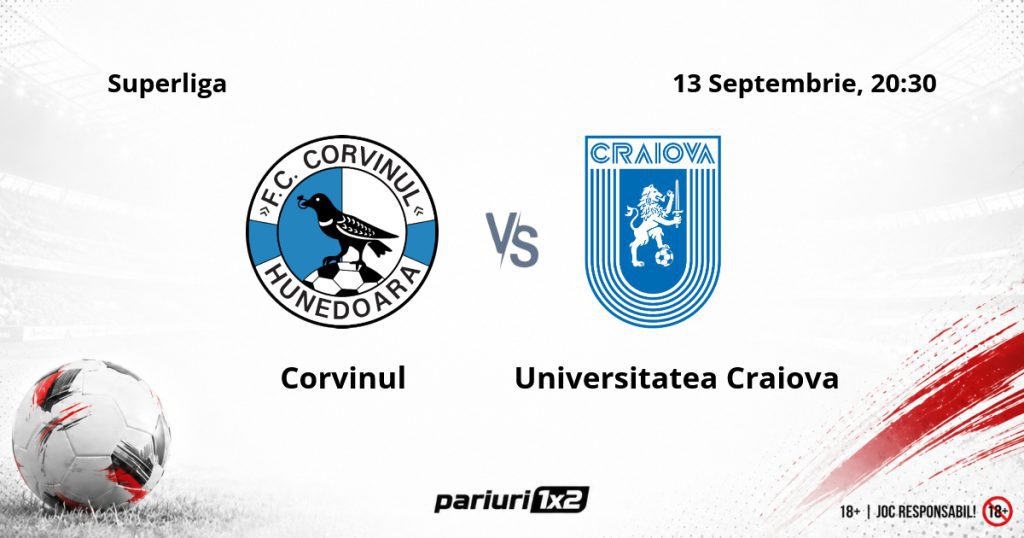 Corvinul – Universitatea Craiova, Ponturi Pariuri Fotbal Superliga, 13.09.2026