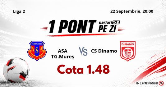 Un Pont pe Zi, 22 septembrie: Selecția de ieri a fost  reușită! Astăzi ASA TG.Mureș – CS Dinamo