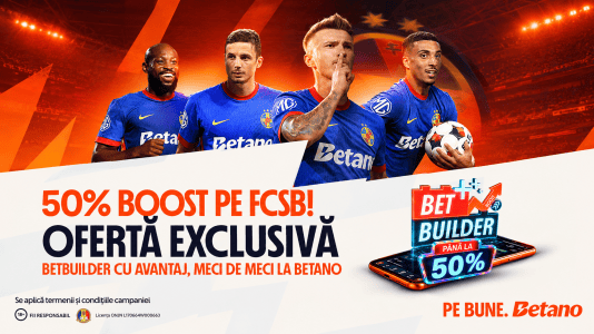 50% Boost pe Betano la meciurile FCSB