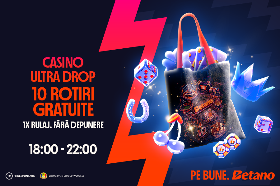 Casino UltraDrop pe Betano: 10 rotiri gratuite fără depunere