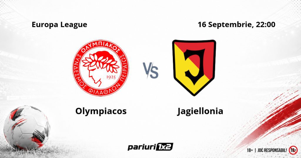 Olympiacos – Jagiellonia, Ponturi Pariuri Fotbal Europa League, 16.09.2026