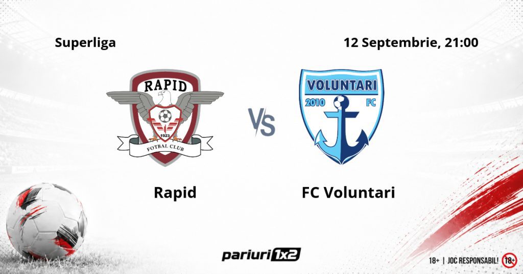 Rapid – FC Voluntari, Ponturi Pariuri Fotbal Superliga, 12.09.2026