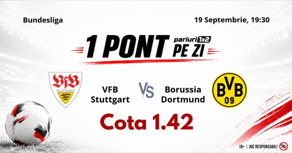 Un Pont pe Zi, 19 septembrie: 14 selecții reușite în această lună! Astăzi VFB Stuttgart – Borussia Dortmund