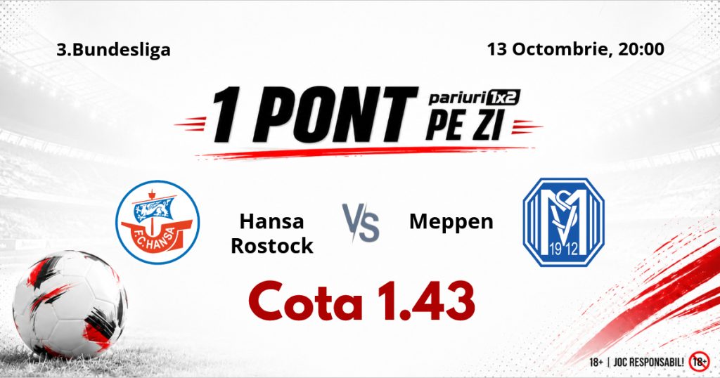 Un Pont pe Zi, 13 octombrie : Selecțiile oferite în ultimele două zile au fost reușite! Astăzi Hansa Rostock – Meppen