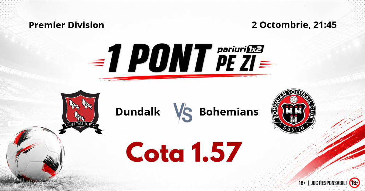 Un Pont pe Zi, 02 octombrie : Debut cu dreptul în această lună! Astăzi Dundalk – Bohemians