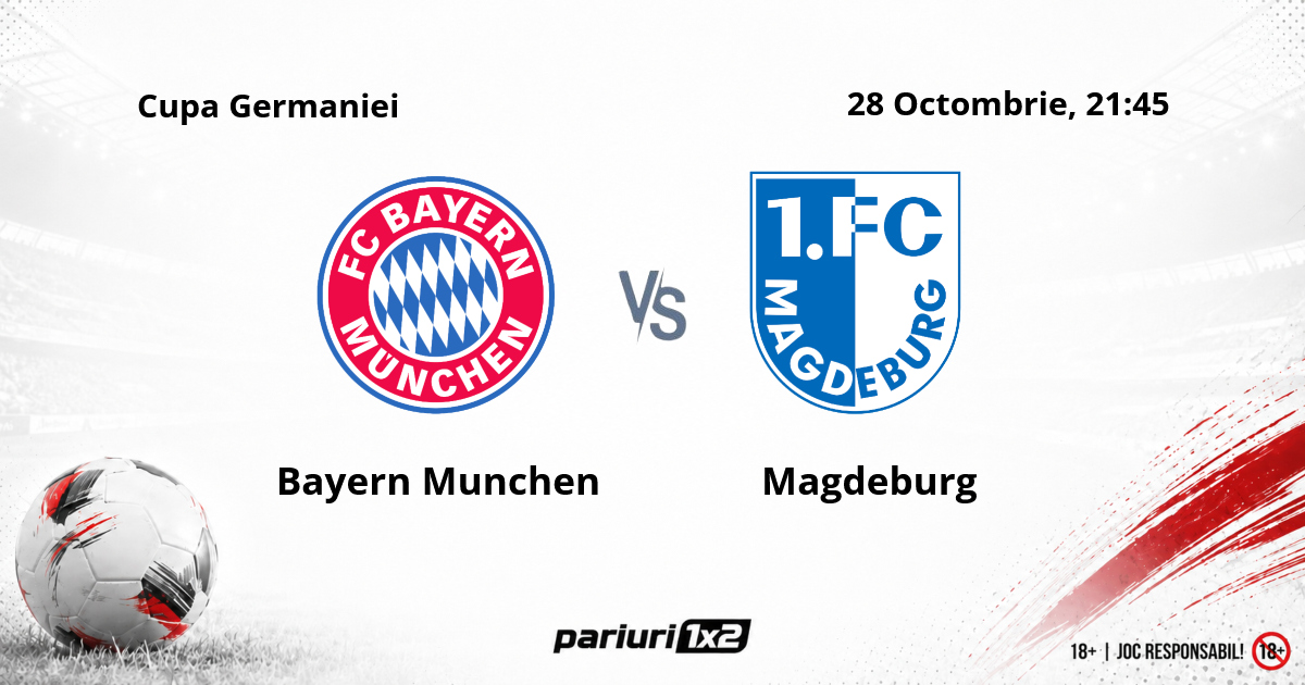 Bayern Munchen – Magdeburg, Ponturi Pariuri Fotbal Cupa Germaniei, 28.10.2026