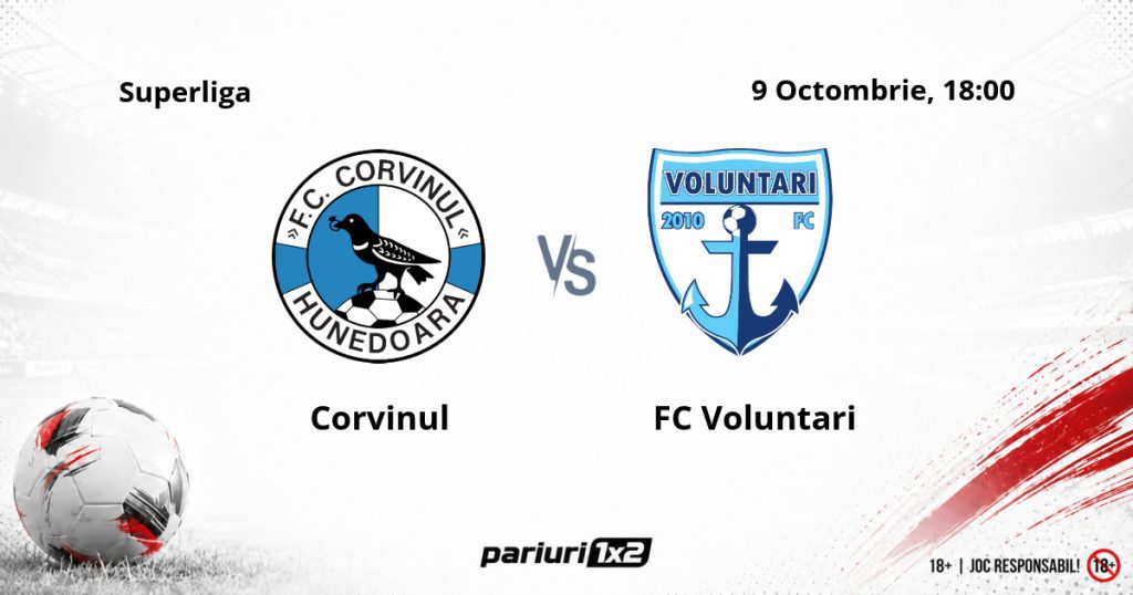 Corvinul – FC Voluntari, Ponturi Pariuri Fotbal Superliga, 09.10.2026