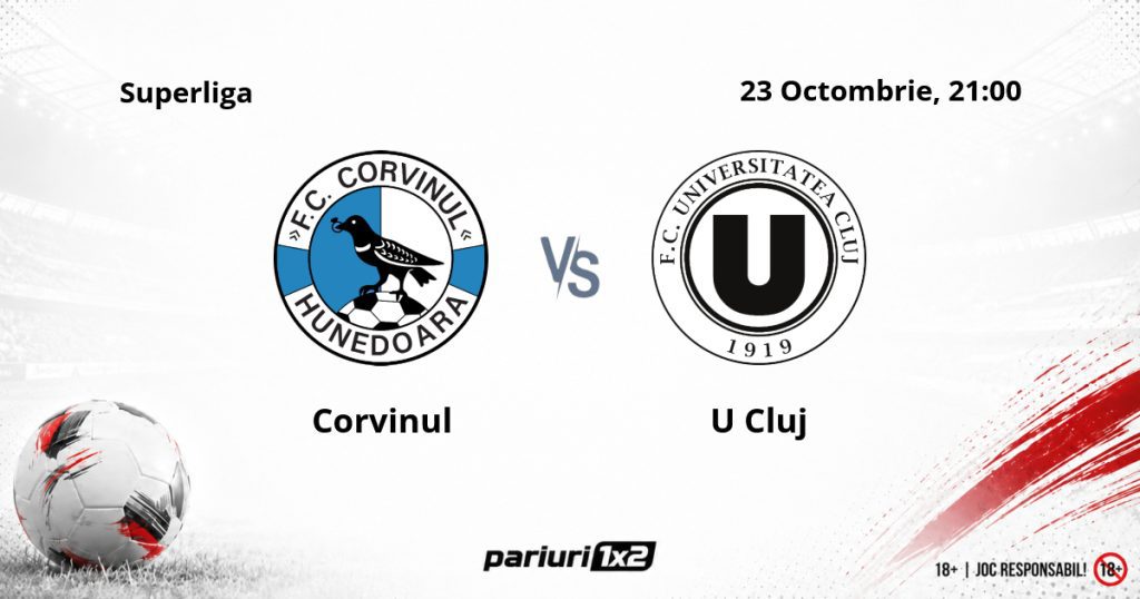 Corvinul – U Cluj, Ponturi Pariuri Fotbal Superliga, 23.10.2026