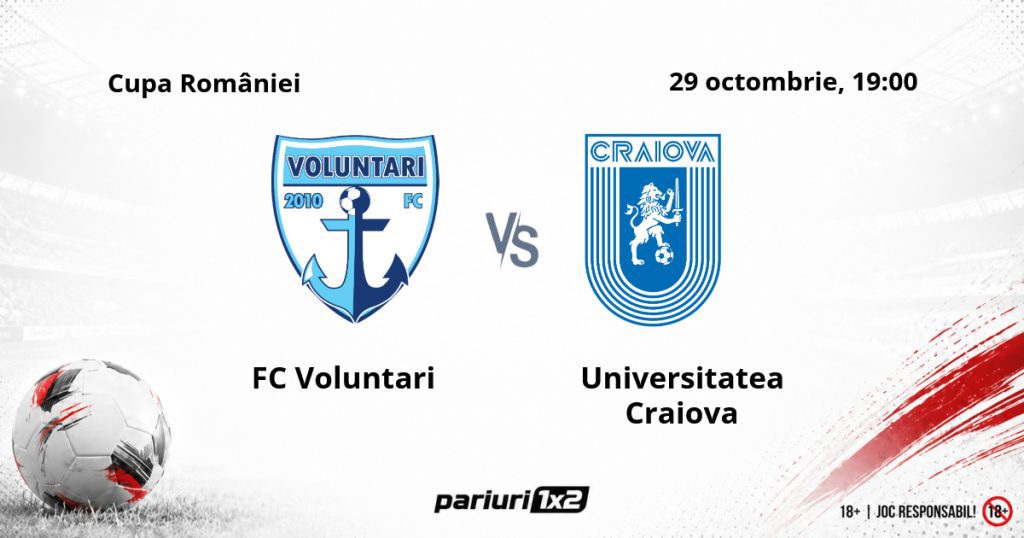 FC Voluntari – Universitatea Craiova, Ponturi Pariuri Fotbal Cupa României, 29.10.2026