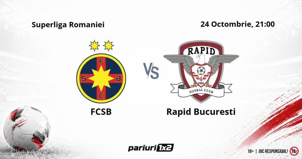 FCSB – Rapid București, Ponturi Pariuri Fotbal Superliga României, 24.10.2026