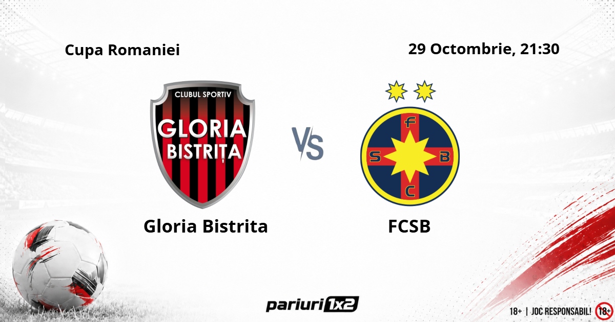 Gloria Bistrița – FCSB, Ponturi Pariuri Fotbal Cupa României, 29.10.2026