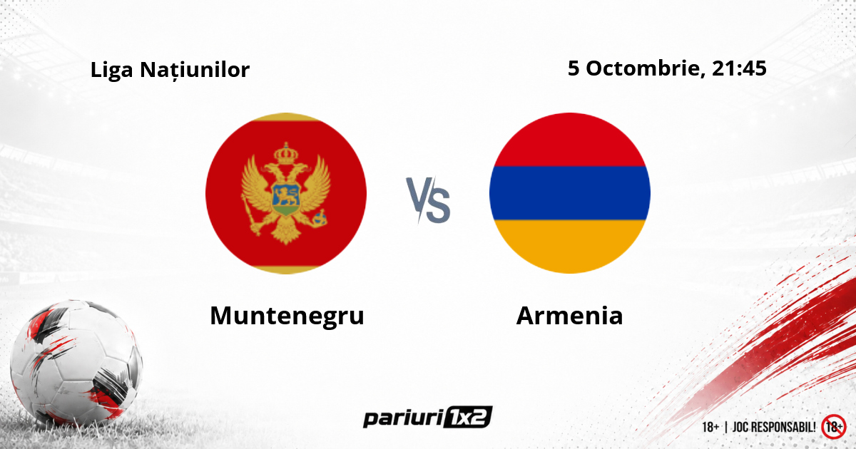 Muntenegru – Armenia, Ponturi Pariuri Fotbal Liga Națiunilor, 05.10.2026