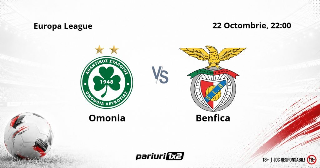 Omonia – Benfica, Ponturi Pariuri Fotbal Europa League, 22.10.2026