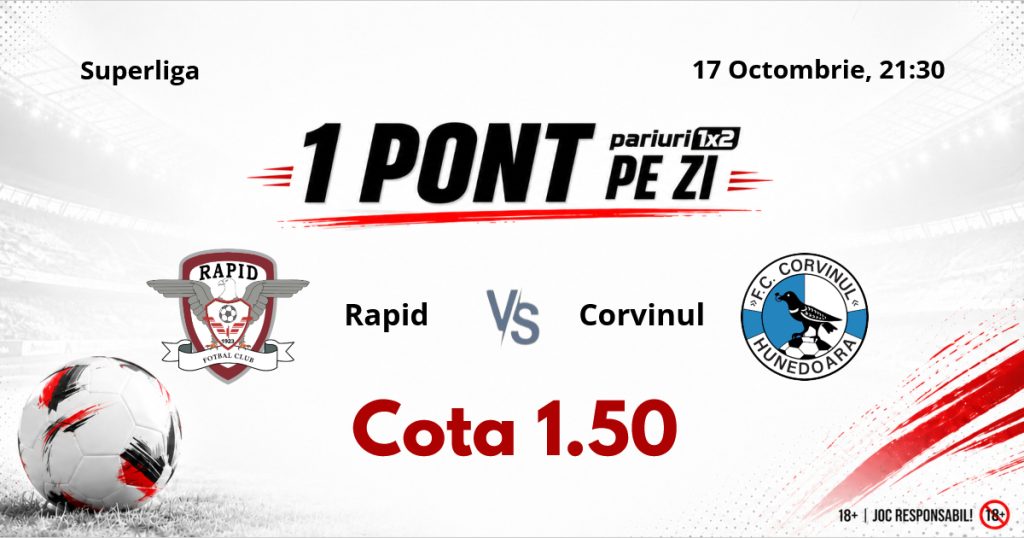 Un Pont pe Zi, 17 octombrie : 11 selecții reușite în această lună! Astăzi Rapid – Corvinul